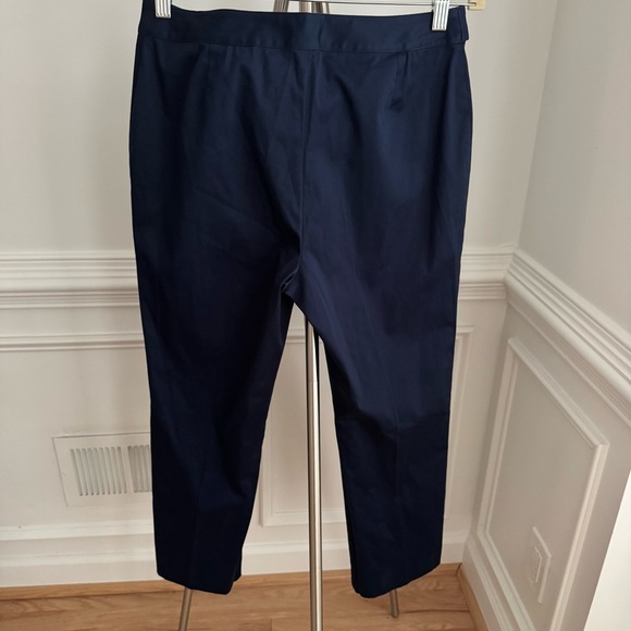 NWOT Polo Ralph Lauren Navy Ankle Pants with Silver Chain Detail Size 8P - Picture 3 of 6